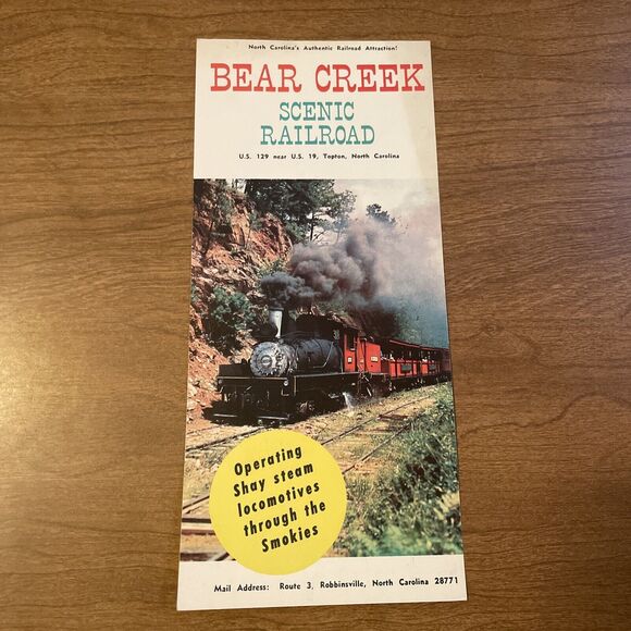 Other - Vintage 1970s Bear Creek Scenic Railroad Travel Brochure Card